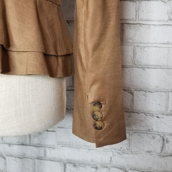 Cropped Linen Blazer Tan - Picture 8 of 8